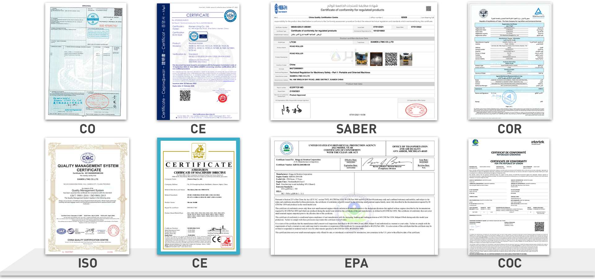 wheel loader certificates