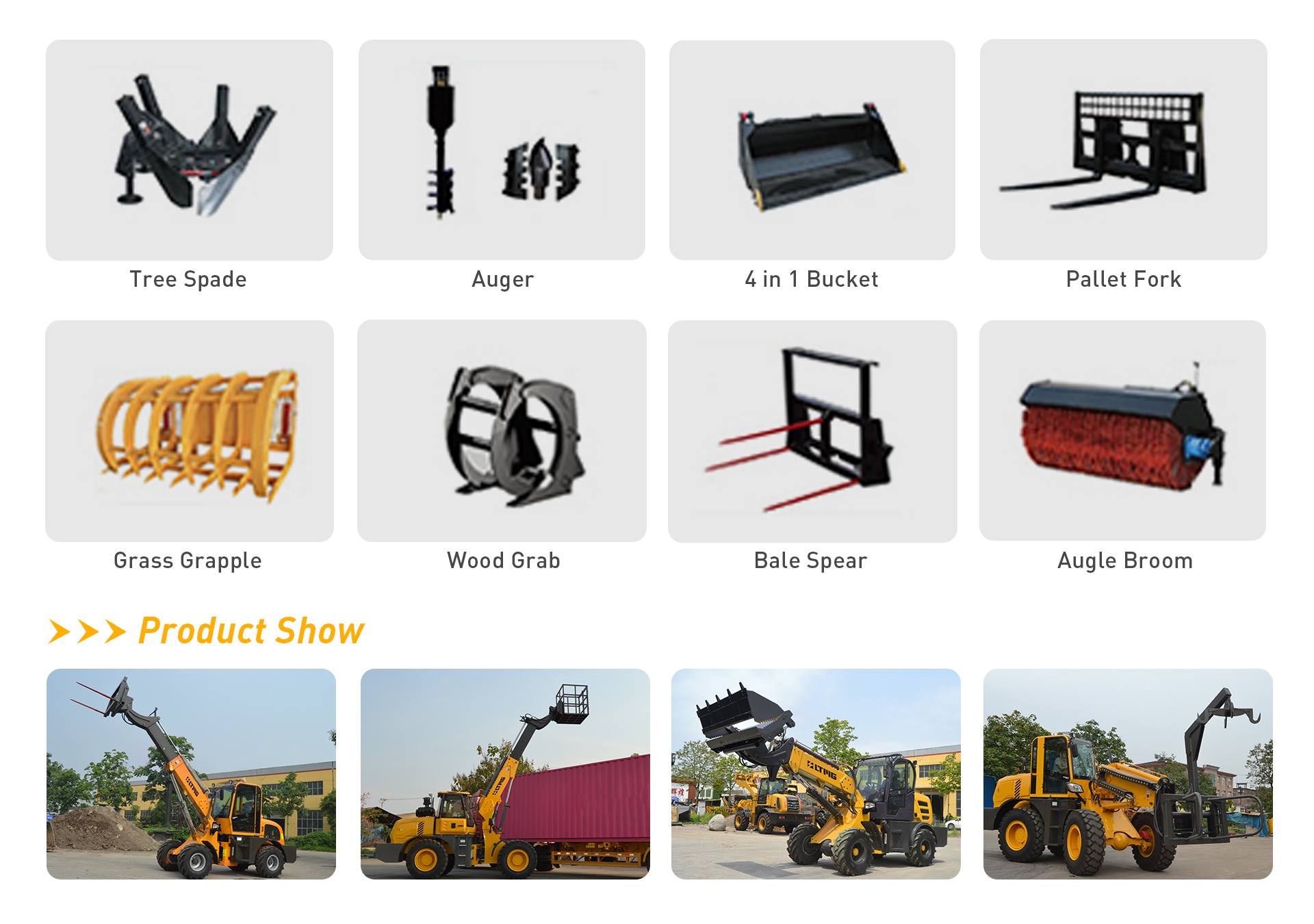 attachments of telescopic loader