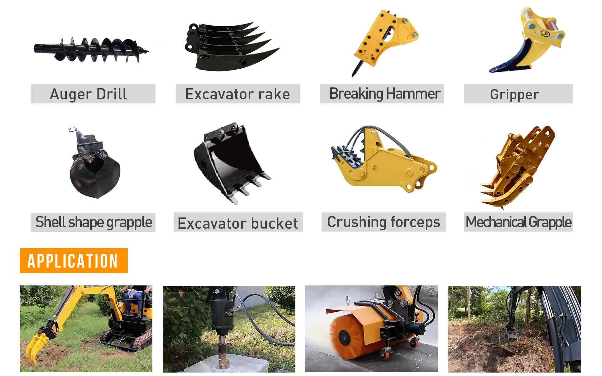 attachments for 15 ton wheel excavator